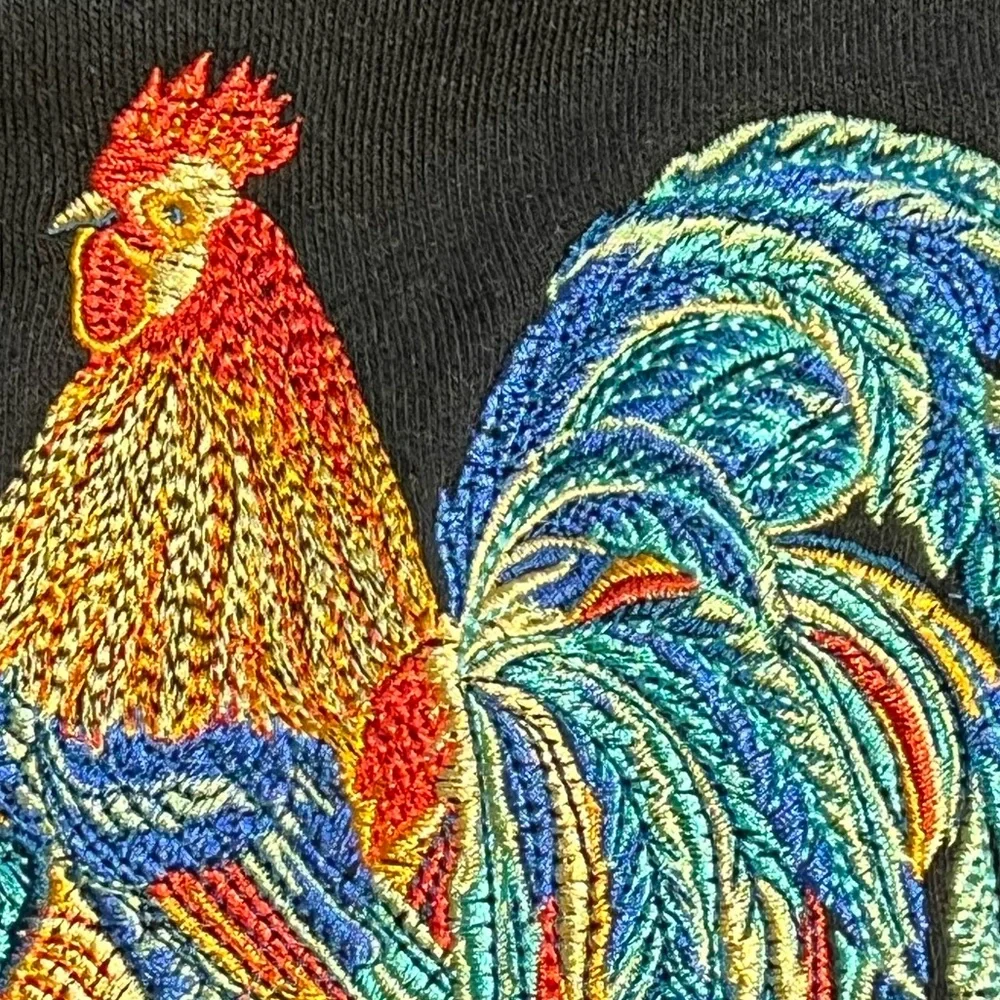 VINTAGE farmhouse‎ country rooster embroidered crewneck sweatshirt farm animals